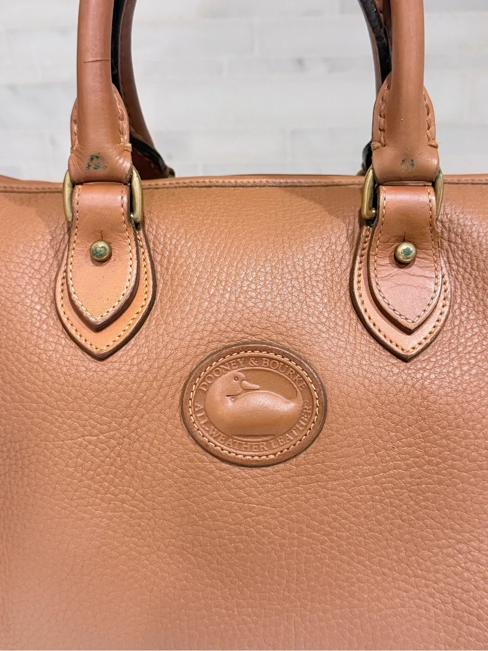 Dooney & Bourke Tan Pebbled Leather Satchel